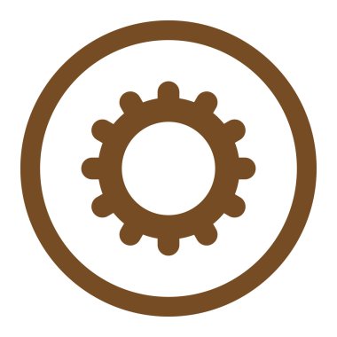 Vites düz kahverengi renk yuvarlak raster simgesi