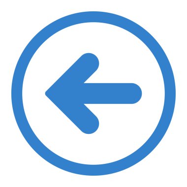 Ok sol düz kobalt renk raster simgesi yuvarlak