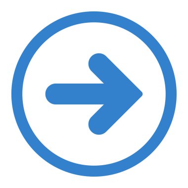 Ok sağ düz kobalt renk raster simgesi yuvarlak