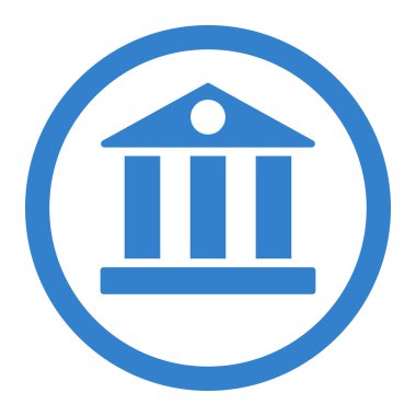 Banka düz kobalt renk raster simgesi yuvarlak