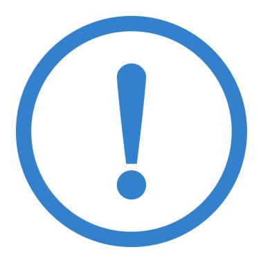 Ünlem işareti düz kobalt yuvarlak renkli raster simgesi