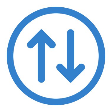 Düz kobalt renk yuvarlak raster simgesi ters çevir