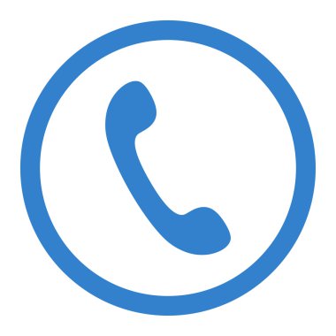 Telefon düz kobalt renk yuvarlak raster simgesi