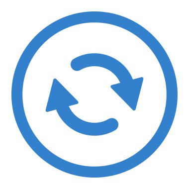 Düz kobalt renk yuvarlak raster simgesi Yenile