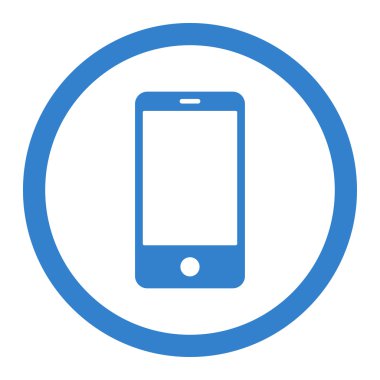 Smartphone düz kobalt renk raster simgesi yuvarlak