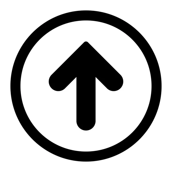 Flecha arriba plana de color negro redondeado icono de trama —  Fotos de Stock