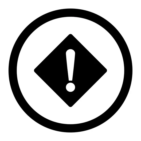 Error flat black color rounded raster icon — Stock Photo, Image