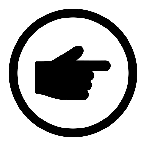 Index Finger flat black color rounded raster icon — Stock Photo, Image