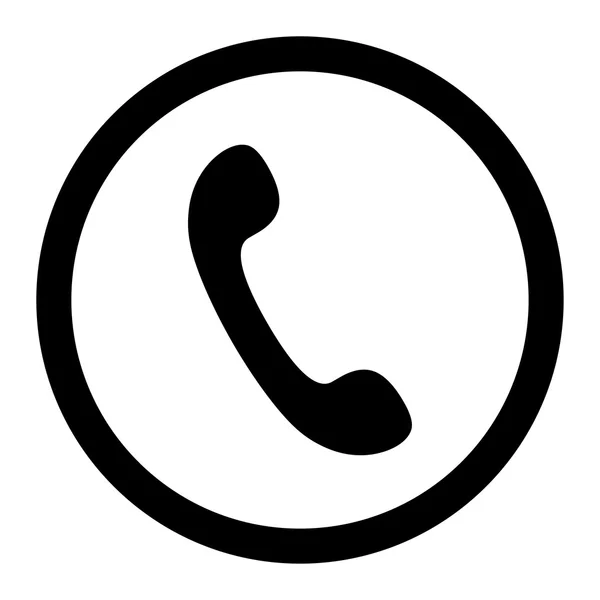Telefone cor preta plana arredondado ícone raster — Fotografia de Stock