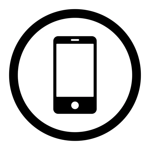 Smartphone flat black color rounded raster icon — Stock Photo, Image