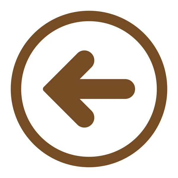 Pil vänster platta bruna färg rundade raster ikonen — Stockfoto