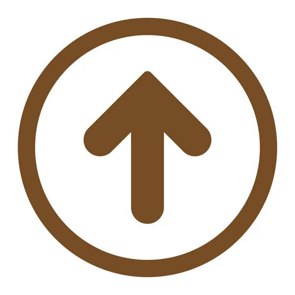 Ok yukarı yuvarlak düz kahverengi renk raster simgesi — Stok fotoğraf
