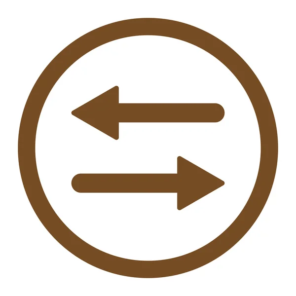 Pijlen Exchange plat bruine kleur afgerond raster pictogram — Stockfoto