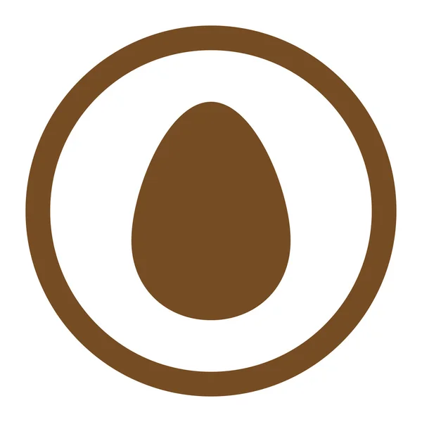 Jajko płasko brązowy kolor zaokrąglone raster ikona — Zdjęcie stockowe