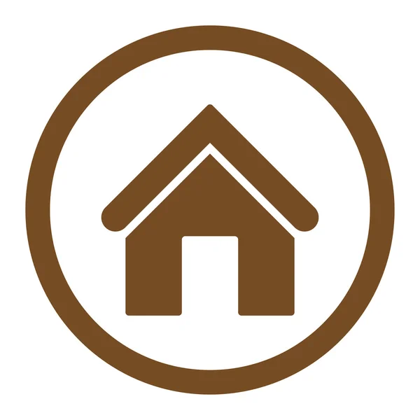 Home plat bruin kleur afgerond raster-pictogram — Stockfoto