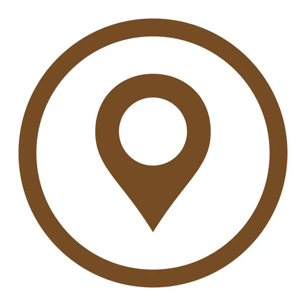 Карта Маркер плоский коричневий колір округлий значок растровий — стокове фото