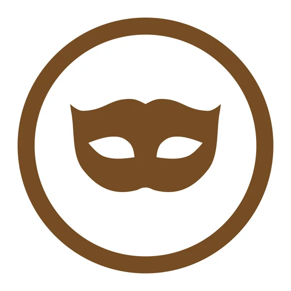 개인 정보 보호 마스크 평면 갈색 둥근된 래스터 아이콘 — 스톡 사진