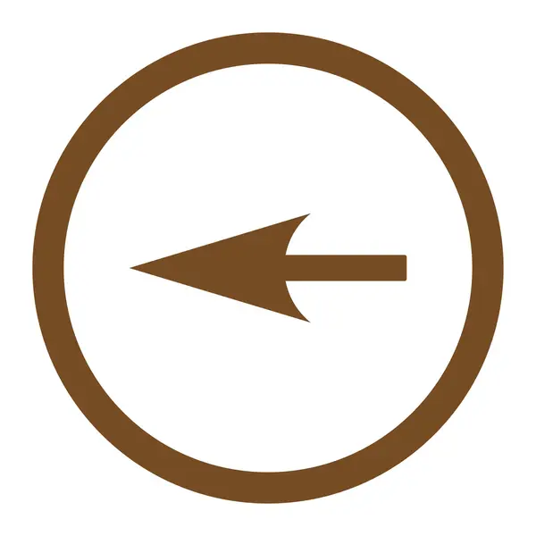 Sharp Flèche gauche couleur brun plat arrondi icône raster — Photo