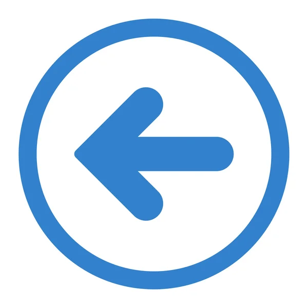 Flecha izquierda plana de color cobalto redondeado icono de trama — Foto de Stock