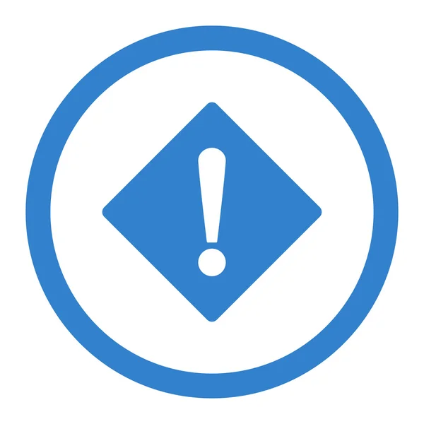 Error flat cobalt color rounded raster icon — Stock Photo, Image