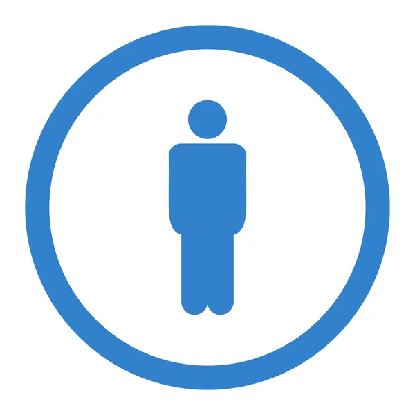 Hombre plano de color cobalto redondeado icono de trama — Foto de Stock