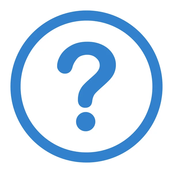 Question flat cobalt color rounded raster icon — Stock Photo, Image