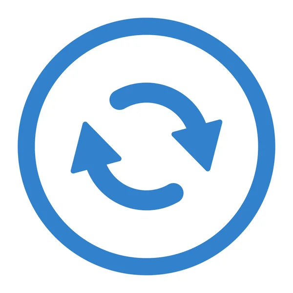 Refresh flat cobalt color rounded raster icon — Stock Photo, Image