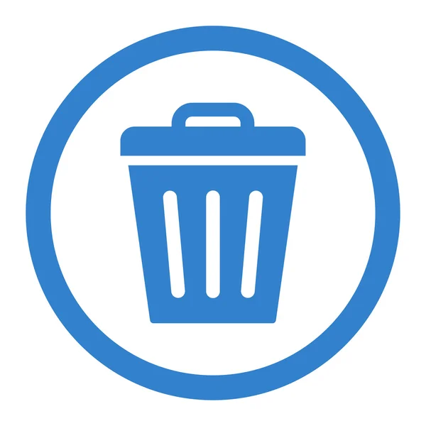 Trash Can flat cobalt color rounded raster icon — Stock Photo, Image