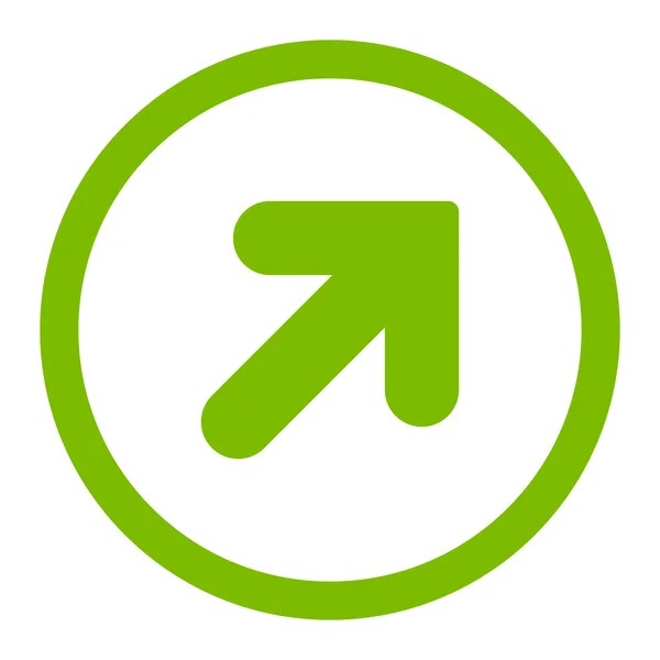 Pijl omhoog rechts plat eco groene kleur afgerond raster pictogram — Stockfoto