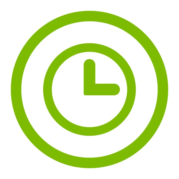 Clock flat eco green color rounded raster icon — Stock Photo, Image