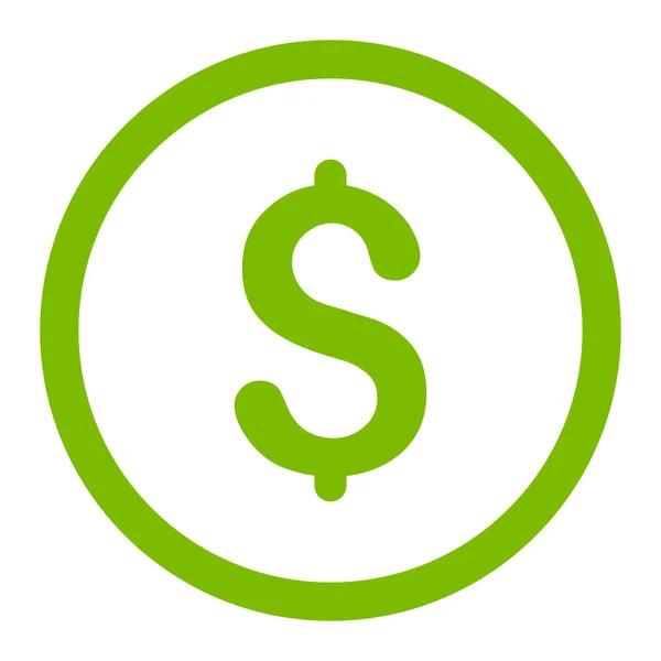 Dollar flat eco warna hijau bulat ikon raster — Stok Foto