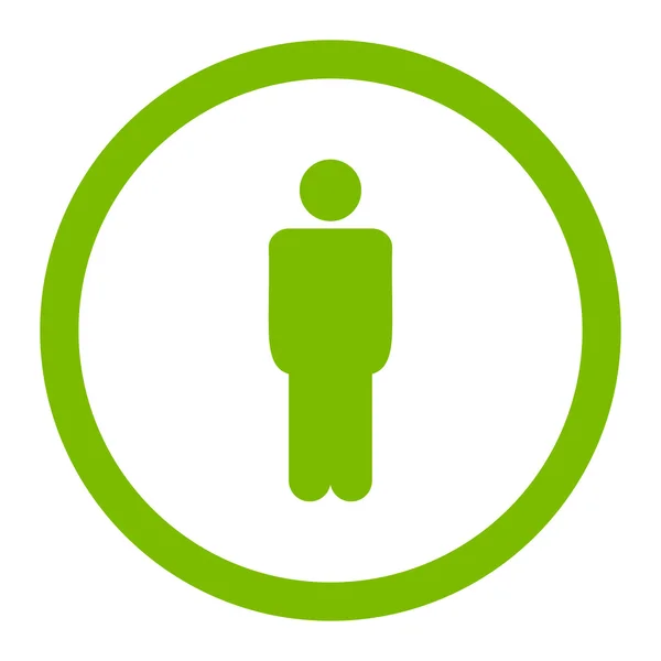 Homem plana eco cor verde arredondado ícone raster — Fotografia de Stock