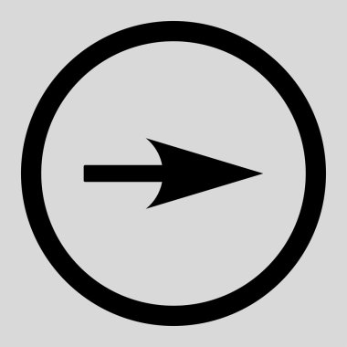 Ok Ekseni X düz siyah renkli yuvarlak vektör simgesi