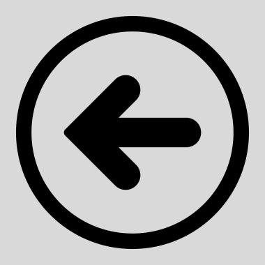 Arrow Left flat black color rounded vector icon