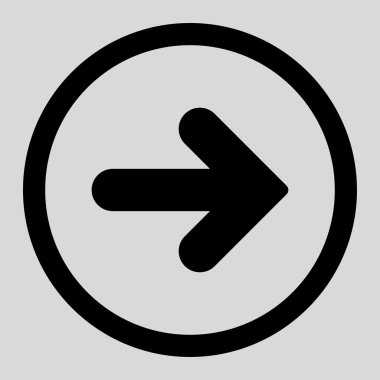 Arrow Right flat black color rounded vector icon