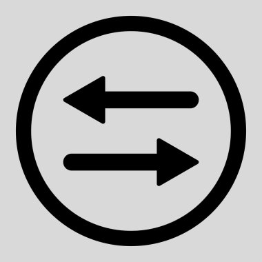 Arrows Exchange flat black color rounded vector icon