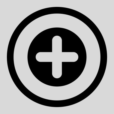 Düz siyah renkli yuvarlak vektör simgesi oluştur