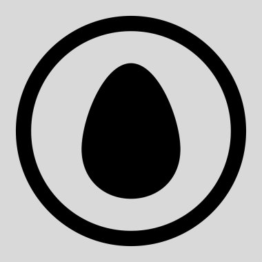 Egg flat black color rounded vector icon