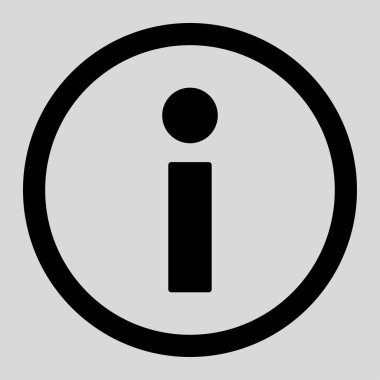 Bilgi düz siyah renkli yuvarlak vektör simgesi