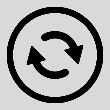 Refresh flat black color rounded vector icon