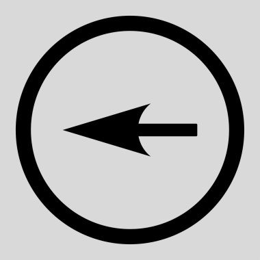 Sharp Left Arrow flat black color rounded vector icon