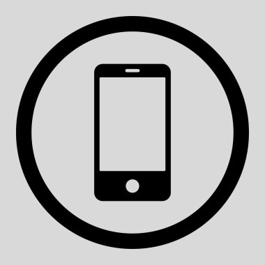 Smartphone flat black color rounded vector icon