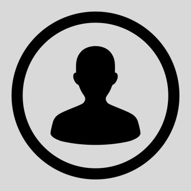 User flat black color rounded vector icon