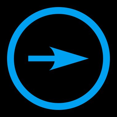 Arrow Axis X flat blue color rounded vector icon