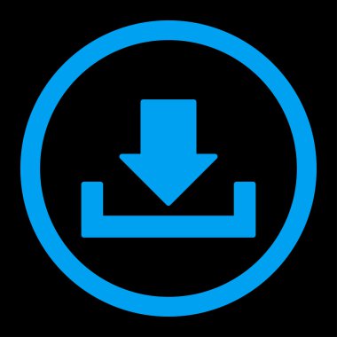 Düz mavi renkli yuvarlak vektör simge indir