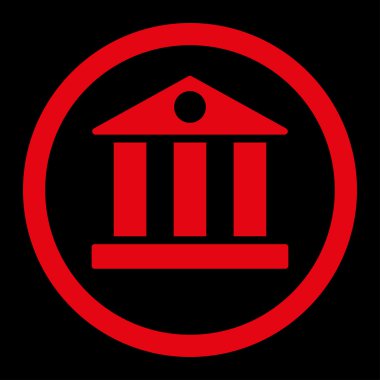 Banka düz kırmızı yuvarlak renkli vektör simgesi