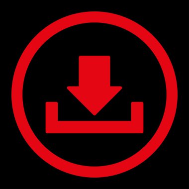 Düz kırmızı renkli yuvarlak vektör simge indir