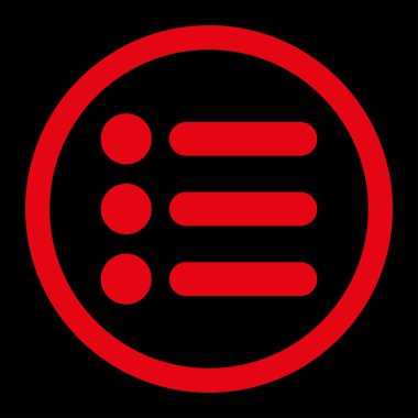 Öğeleri düz kırmızı yuvarlak renkli vektör simgesi