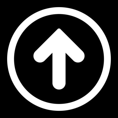 Arrow Up flat white color rounded vector icon