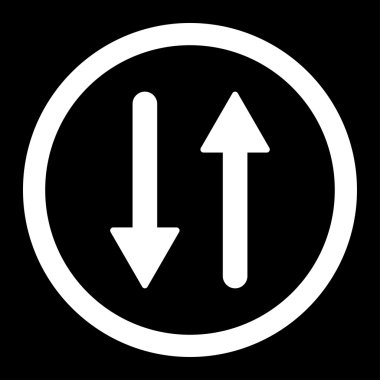 Arrows Exchange Vertical flat white color rounded vector icon